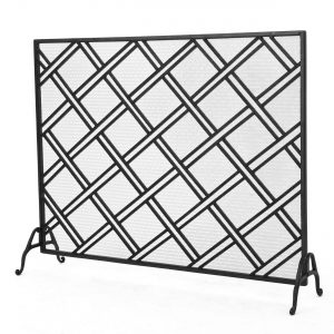 Jalama Single Panel Iron Fireplace Screen