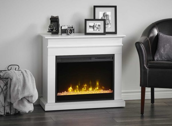 Jasmine Electric Fireplace Mantel by Cᶟ, White 4