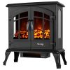Jasper Free Standing Electric Fireplace Stove by e-Flame USA - Black