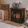 Jasper Free Standing Electric Fireplace Stove by e-Flame USA - Black 12