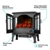 Jasper Free Standing Electric Fireplace Stove by e-Flame USA - Black 14