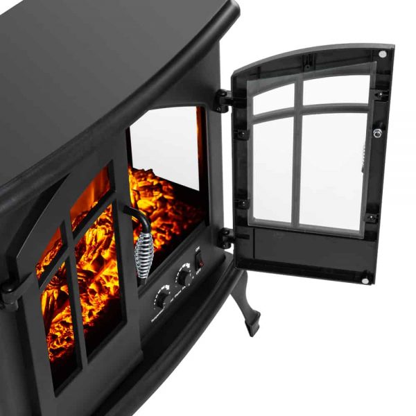Jasper Free Standing Electric Fireplace Stove by e-Flame USA - Black 8