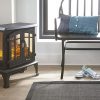 Jasper Free Standing Electric Fireplace Stove by e-Flame USA - Black 18