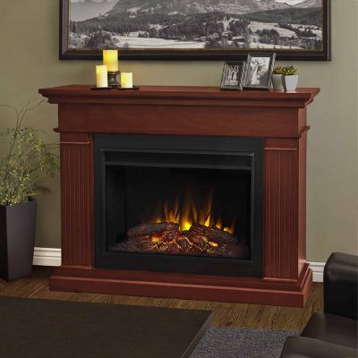 Chateau Electric Fireplace in Dark Walnut by Real Flame - Fireplacess.com