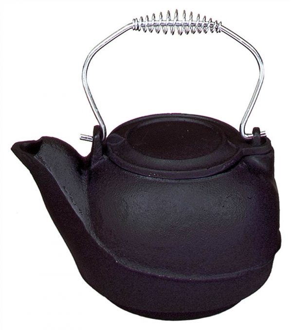 Kettle Style Black Cast Iron 5 Quart Fireplace Humidifier