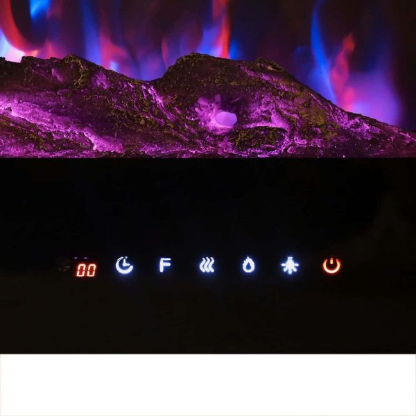 Kinbor 36" Electric Wall Mounted Fireplace Heater Realistic 3-Color Lighting Flame 1500/750W Remote Control with Timer 1