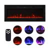 Kinbor 36" Electric Wall Mounted Fireplace Heater Realistic 3-Color Lighting Flame 1500/750W Remote Control with Timer
