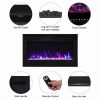 Kinbor 36" Electric Wall Mounted Fireplace Heater Realistic 3-Color Lighting Flame 1500/750W Remote Control with Timer 8