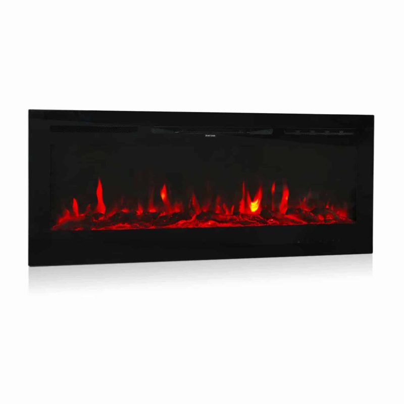 Kinbor 50" Electric Wall Mounted 3-Color Lighting Flame 1500/750W Remote Control with Timer