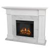 Kipling Electric Fireplace in White with Faux Marble by Real Flame 8