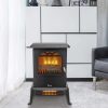 Ktaxon 1500W Small Electric Fireplace,Indoor Free Standing Stove Heater Fire Flame Stove Adjustable 5
