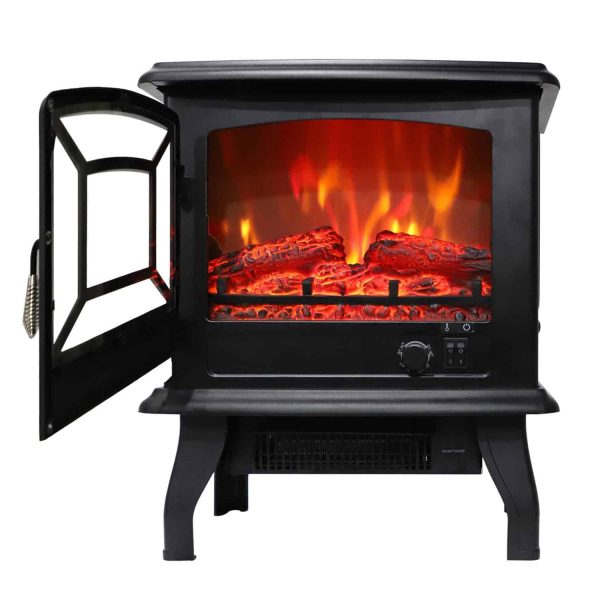 Ktaxon 17" Electric Fireplace Heater FreeStanding Fire Flame Stove, Black 4