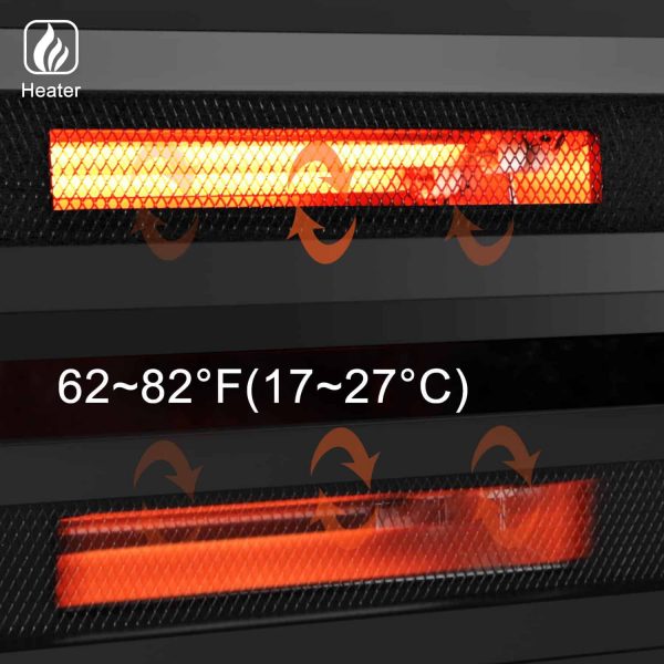 Ktaxon Electric Quartz Fireplace ,1500W 26" 33" Decor Flame Electric Fireplace Heater Insert with Remote Control, Black 2