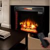 Ktaxon Electric Quartz Fireplace ,1500W 26" 33" Decor Flame Electric Fireplace Heater Insert with Remote Control, Black 8