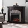 Lambert Infrared Fireplace with Faux Stone, Ebony 30
