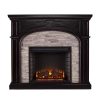 Lambert Infrared Fireplace with Faux Stone, Ebony 18