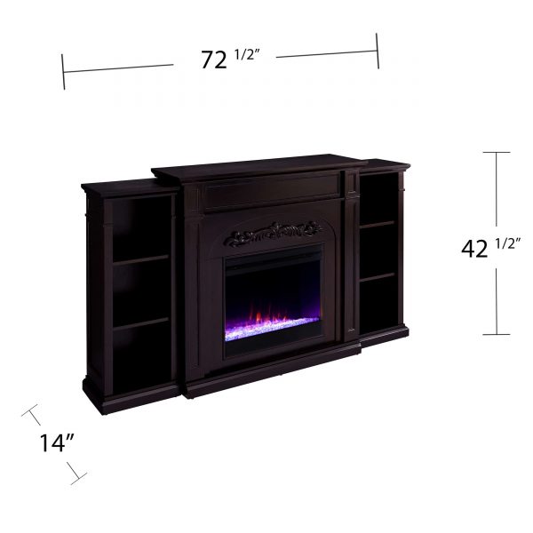 Landsmill Color Changing Fireplace w/ Bookcases 6