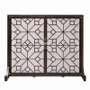 Large American Star Fireplace Fire Screen with Glass Accents and Doors