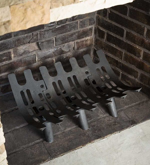 Large Cast Iron Deep-Bed Fireplace Grate - Keeps Logs in Place & Hot Coals 4