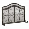 Large Crest Fireplace Fire Screen with Doors 8