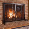 Large Vienna Scroll Fireplace Fire Screen with Two Doors 4
