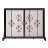 Large Vienna Scroll Fireplace Fire Screen with Two Doors