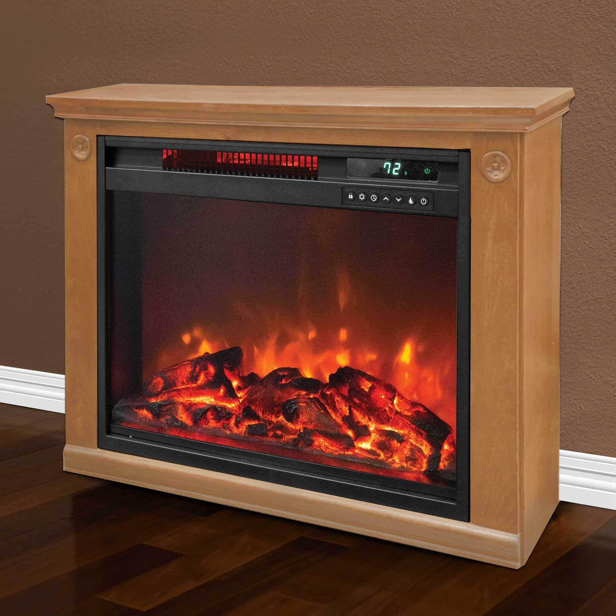 LifeSmart 1500 Watt Large Infrared Quartz Electric Portable Fireplace Heater