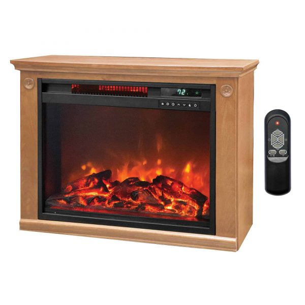 LifeSmart 1500 Watt Large Infrared Quartz Electric Portable Fireplace Heater