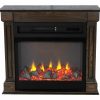 Lifesmart 29" Rolling Mantel Electric Fireplace with 3D Flame