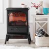 Lifesmart 3-Sided Dual Element Stove Fireplace with Flip Down Door and Remote