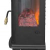 Lifesmart 3-Sided Dual Element Stove Fireplace with Flip Down Door and Remote 6