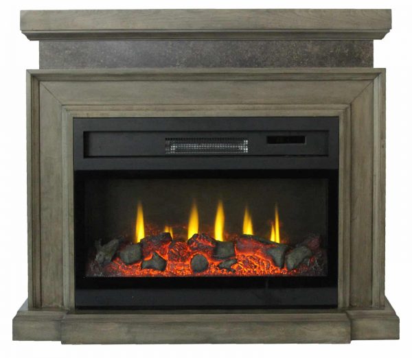 Lifesmart 38" Mantel Fireplace with 3D Flame and Remote Control