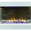 Lifesmart 44" Contemporary Wall Mounted Infrared Fireplace with Multi Color Ember Bed and Remote Control