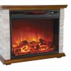 Lifesmart Infrared Large Infrared Faux Stone Fireplace with Remote 8