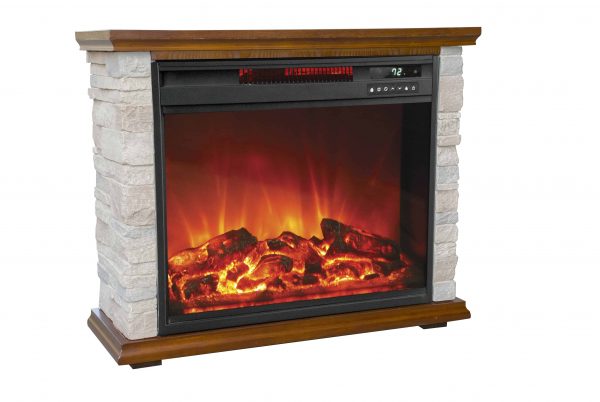 Lifesmart Infrared Large Infrared Faux Stone Fireplace with Remote 4