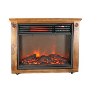 Lifesmart Large Mantle Fireplace with Infrared Elements and Remote