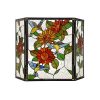 Lighting SUNFLOWER Tiffany-style 3pcs Folding Floral Fireplace Screen 44" Wide