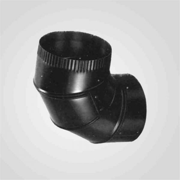 Lindemann 350807 7 Inch x 90 Degree Black Elbow with Snap Lock