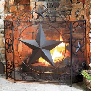 Lone Star Rustic Fireplace Screen - Western Decor