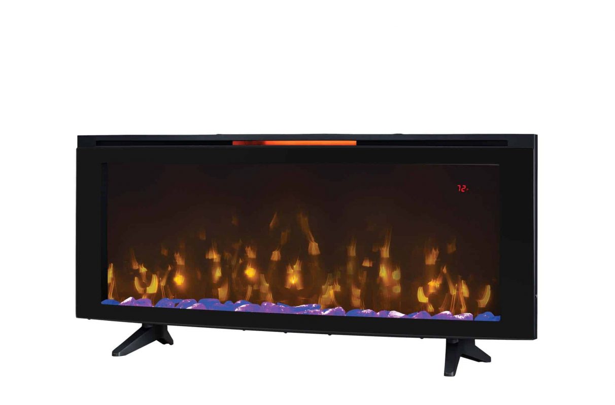 Luminosity 48" Wall Mounted Infrared Quartz Electric Fireplace with Display Stand