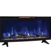 Luminosity 48" Wall Mounted Infrared Quartz Electric Fireplace with Display Stand, Black 7