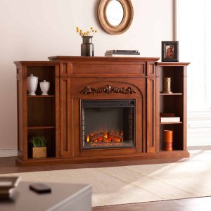 Lydia Electric Fireplace w/Bookcases
