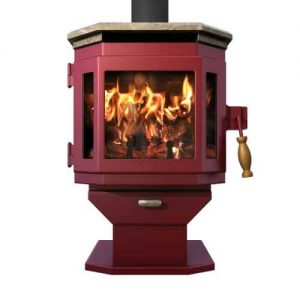 MF Fire Mojave Red Catalyst Wood Stove with Soapstone Top