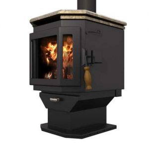 MF Fire Satin Black Catalyst Wood Stove with Soapstone Top