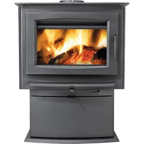 Medium Wood Stove Conjunction with Pedestal - Metallic Charcoal