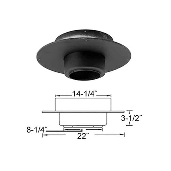 Metalbest 8T-FSPR Stainless Steel Sure-Temp 8" Class A Chimney Pipe Round Ceiling Support 1