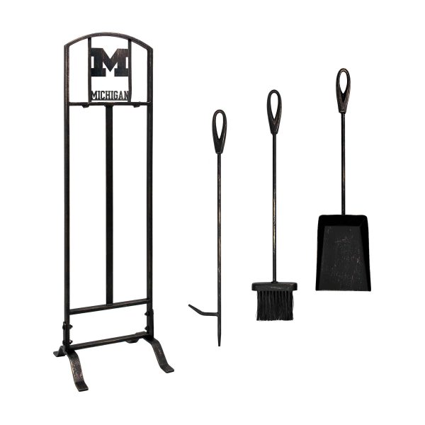 Michigan Wolverines Imperial Fireplace Tool Set - Brown 1