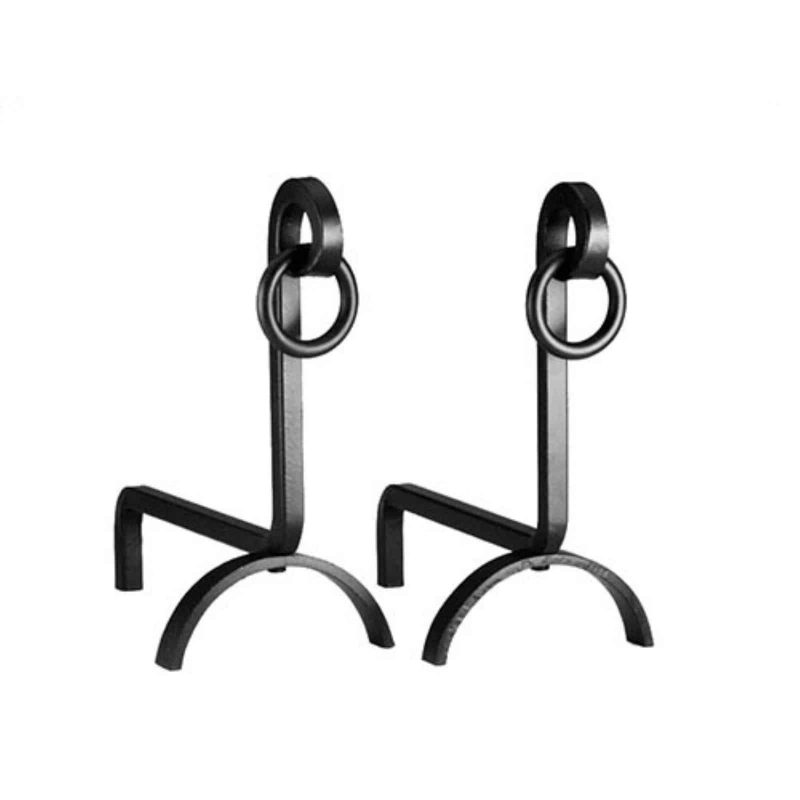 Minuteman International English Country Black Andirons - Set of 2