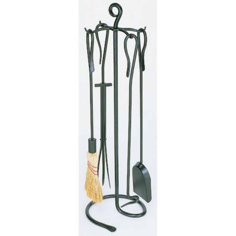 Minuteman International Shepherds Hook 5 pc. Graphite Fireplace Tool Set