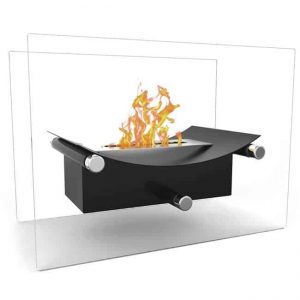 Moda Flame ET7012BLK-MF2 Arkon Tabletop Portable Bio Ethanol Fireplace - Black